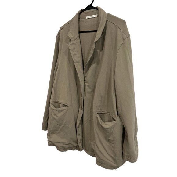 Peruvian Connection Womens Blazer Jacket XXL Neutral Khaki Cotton Spandex Blend - Picture 3 of 8